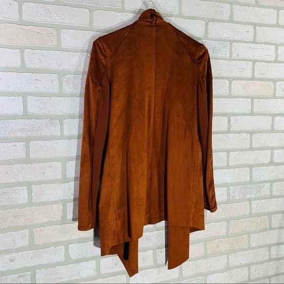 Blank NYC Denim Faux Suede Draped Front Jacket Size XS in Terracotta - Picture 10 of 11